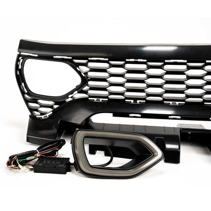 Dodge Charger Widebody Front Grille with LED Snorkel Lights & Legs 2015-2023 Gloss Black | Onecarworld