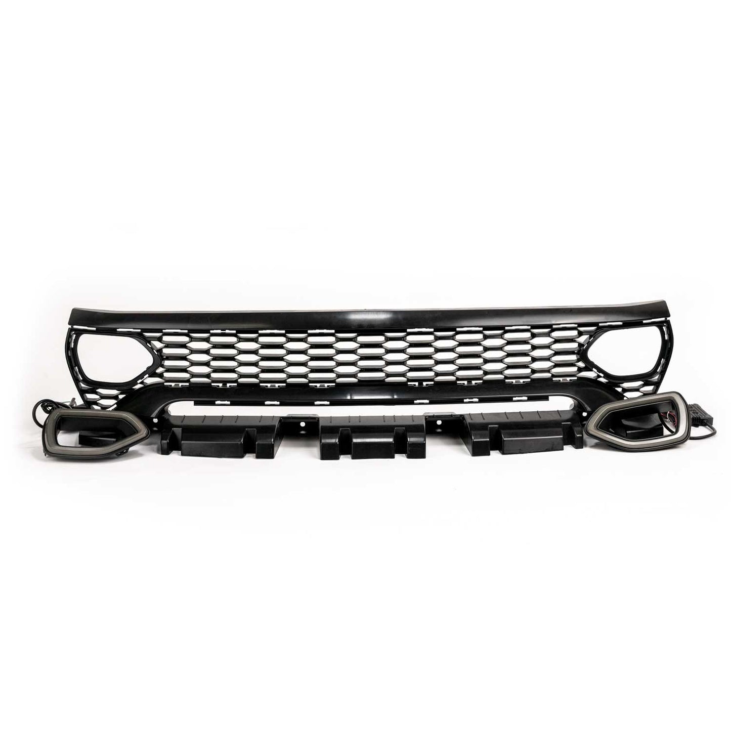 Dodge Charger Widebody Front Grille with LED Snorkel Lights & Legs 2015-2023 Gloss Black | Onecarworld