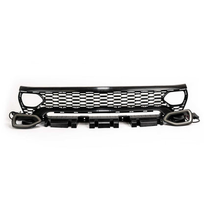 Dodge Charger Widebody Front Grille with LED Snorkel Lights & Legs 2015-2023 Gloss Black | Onecarworld