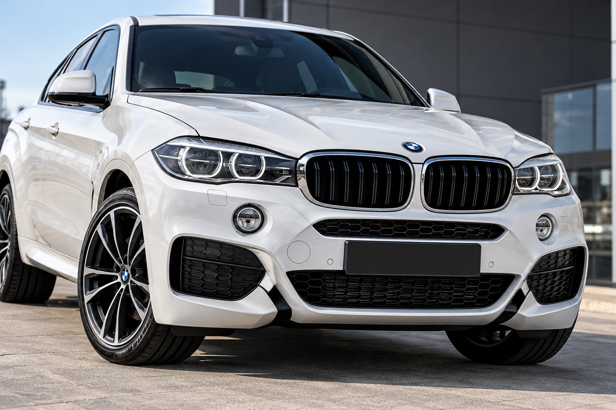 F16 2015-2019 X6 MSPORT LOOK FRONT BUMPER KIT HIGH QUALITY POLY PLASTIC - PRIMED FINISH
INCLUDES FRONT BUMPER AND ALL THE INSTERTS