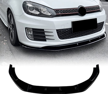 Volkswagen Golf MK6 R 2008–2012 Front Lip Splitter One Piece Gloss Black Lower Bumper Lip Spoiler Onecarworld