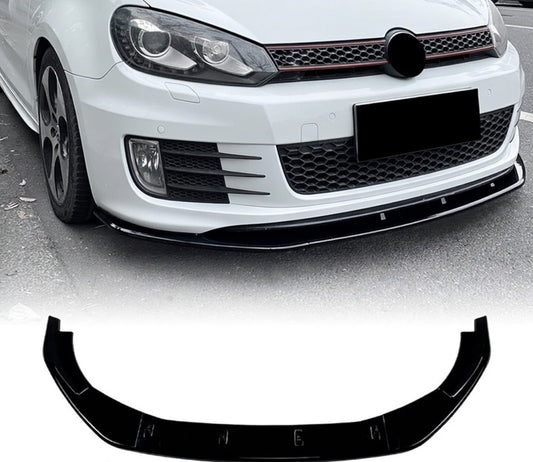 Volkswagen Golf MK6 R 2008–2012 Front Lip Splitter One Piece Gloss Black Lower Bumper Lip Spoiler Onecarworld