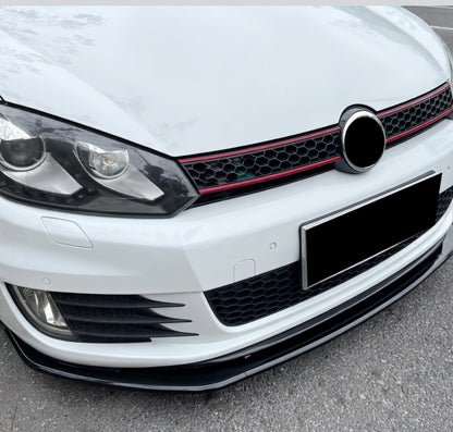 Volkswagen Golf MK6 R 2008–2012 Front Lip Splitter One Piece Gloss Black Lower Bumper Lip Spoiler Onecarworld