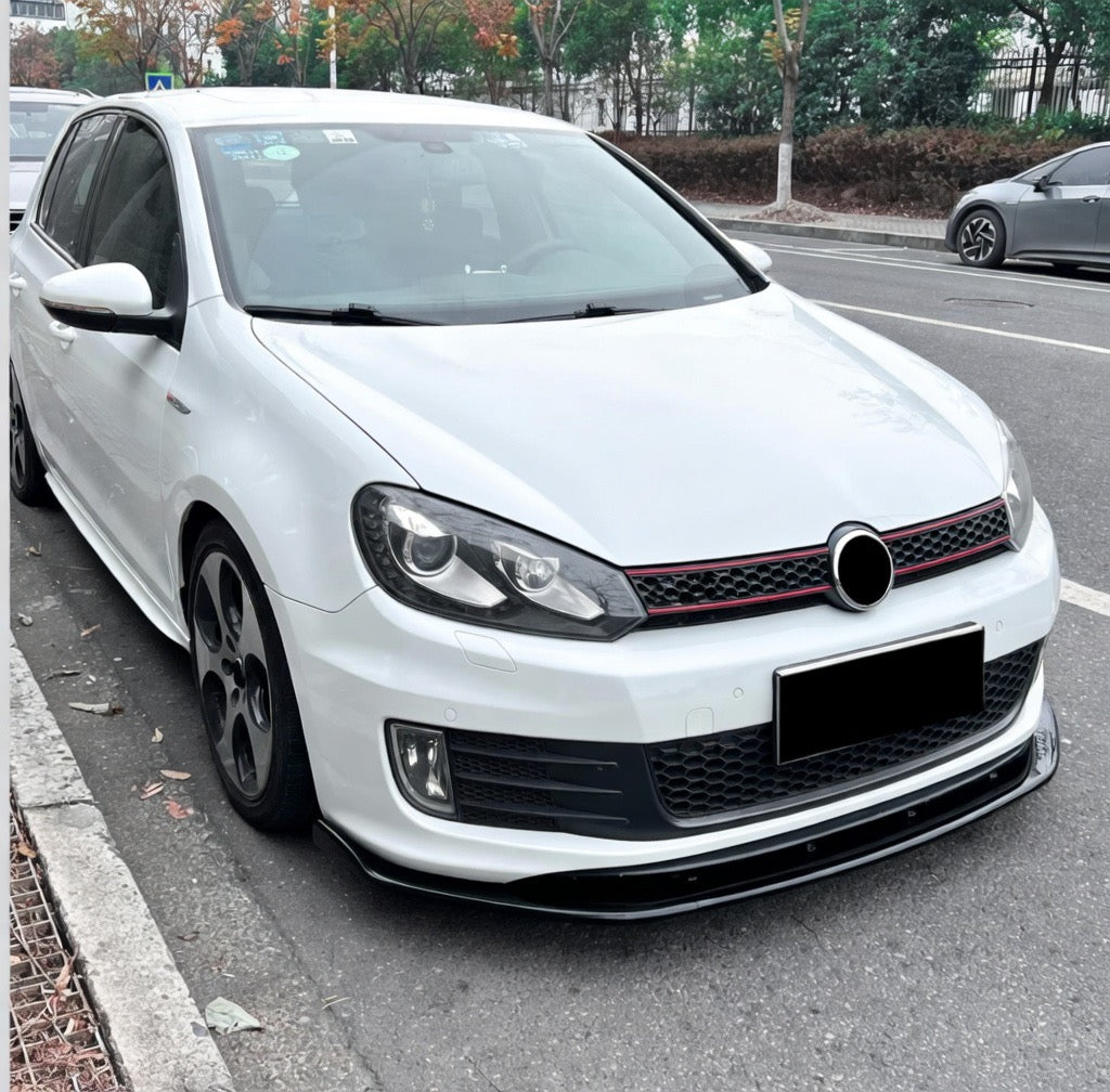 Volkswagen Golf MK6 R 2008–2012 Front Lip Splitter One Piece Gloss Black Lower Bumper Lip Spoiler Onecarworld
