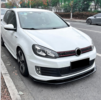 Volkswagen Golf MK6 R 2008–2012 Front Lip Splitter One Piece Gloss Black Lower Bumper Lip Spoiler Onecarworld