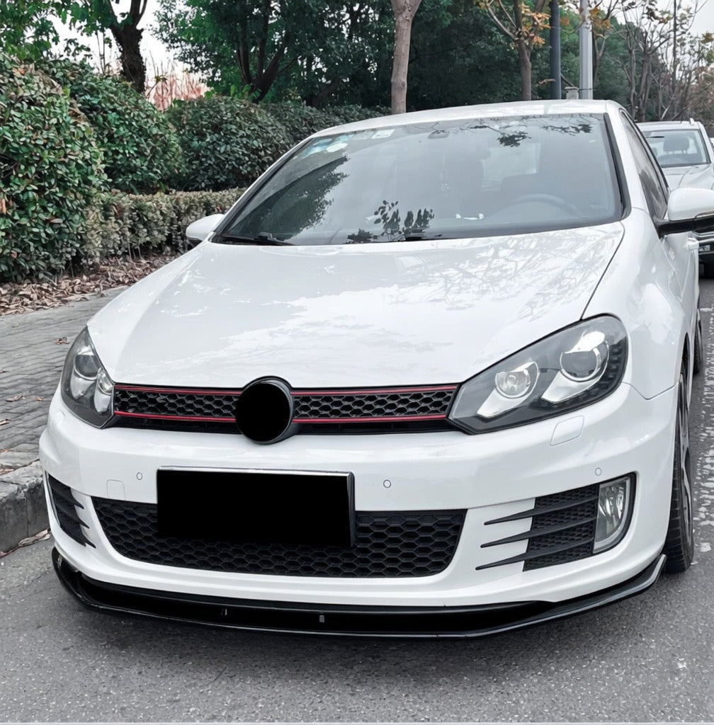 Volkswagen Golf MK6 R 2008–2012 Front Lip Splitter One Piece Gloss Black Lower Bumper Lip Spoiler Onecarworld