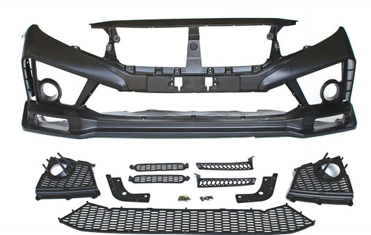 Honda Civic Track Front Bumper 2016-2021 Unpainted Black Onecarworld