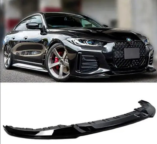 BMW 2021-2023 4 Series G26 M Sport Gloss Black Front Lip Spoiler Onecarworld