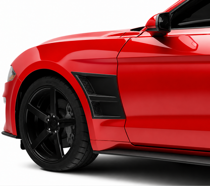 Ford Mustang Front Fender Side Scoops Vent 3D Style | 2015–2023 | ABS Plastic | Paintable | Onecarworld