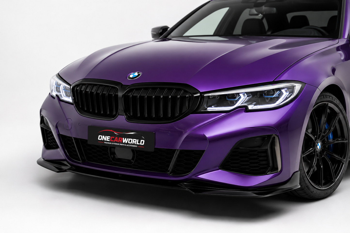 BMW 3 Series G20 G21 G28 2019-2022 Gloss Black Single Slat Front Kidney Grille Replacement Onecarworld