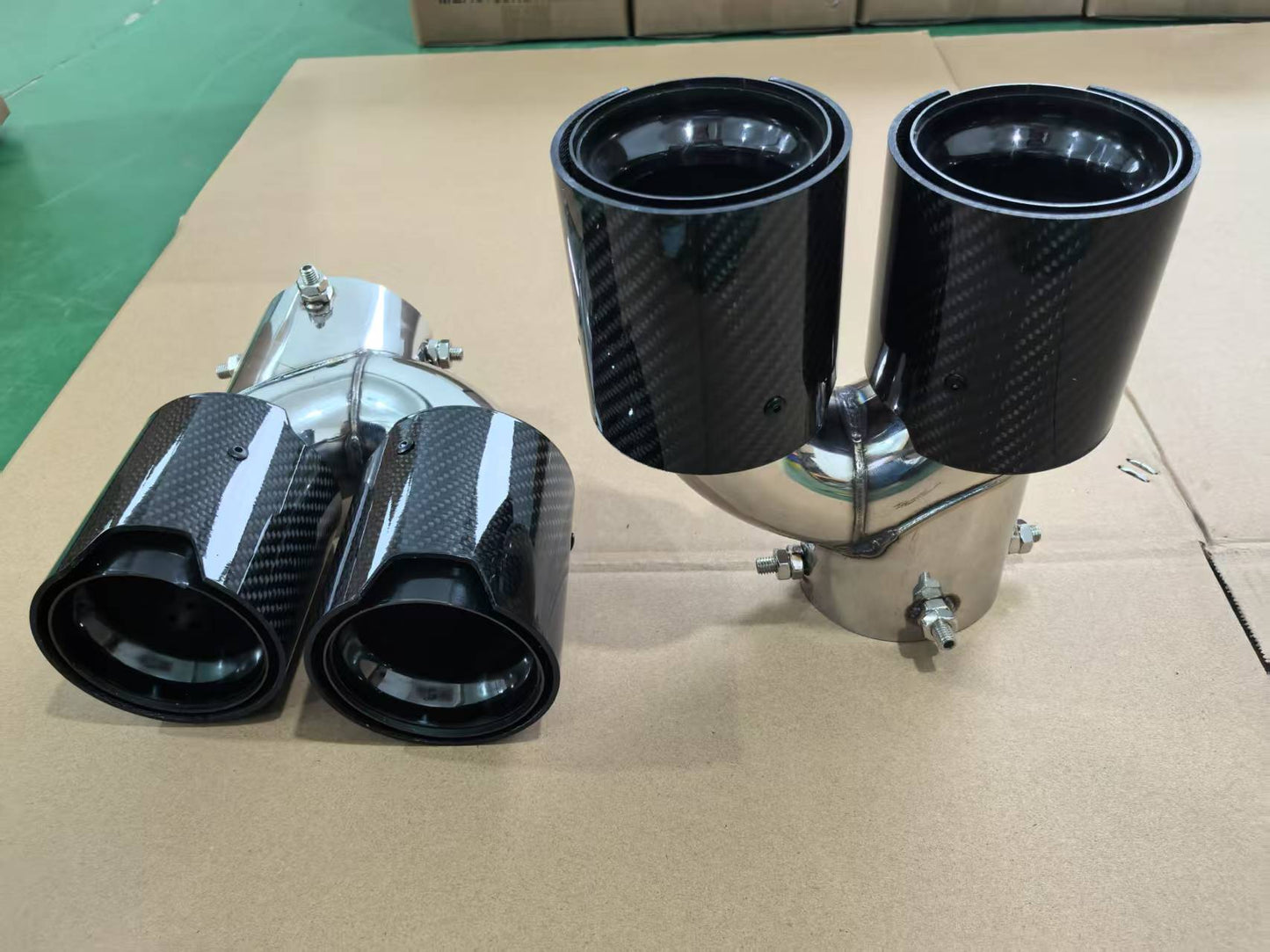 BMW M340i G20 G21 G22 G23 M440i G42 M240i Muffler Tailpipe Exhaust System Carbon Fiber Style Exhaust Tip Quad Style Compatible Onecarworld
