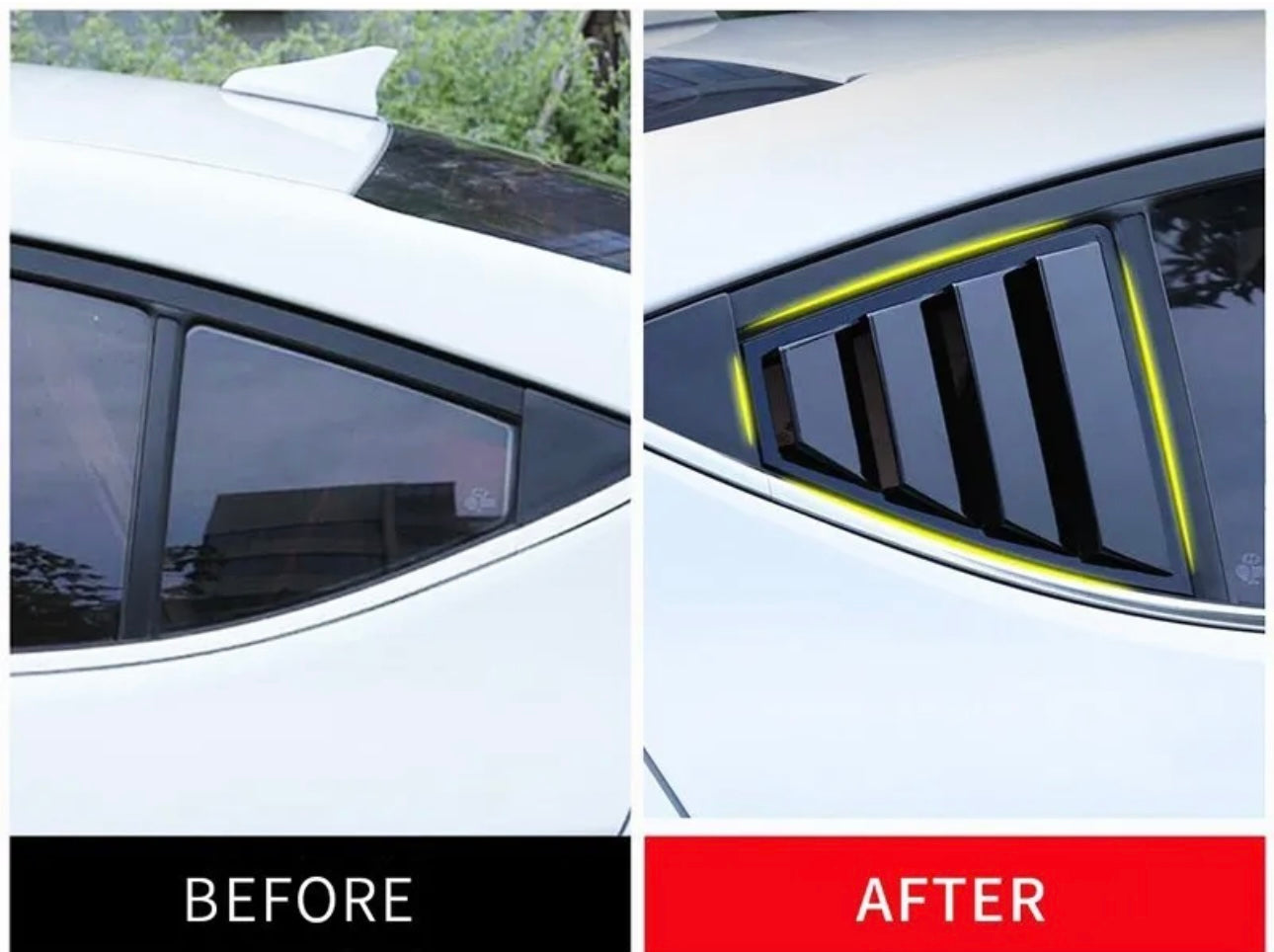 Side Vent Window Scoop Louver Cover Trim for Hyundai Elantra 2016-2020 gloss black - ONECARWORLD
