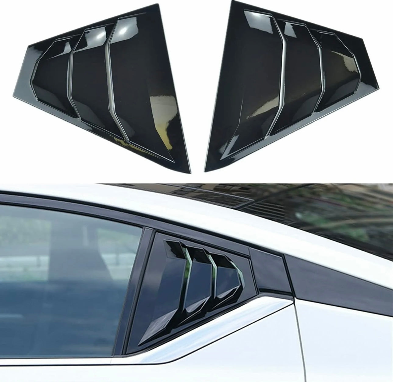 Nissan Altima Glossy black Rear window louvers 2019 - 2023 - ONECARWORLD