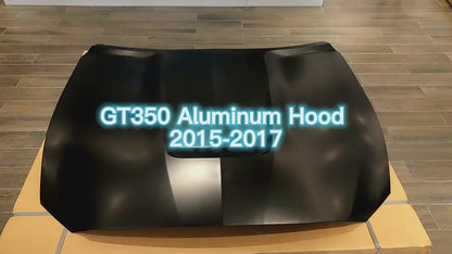 Mustang GT350 Style Aluminum Hood (Fits All 15-17 Models) Direct Fit & Includes Plastic Grille Insert