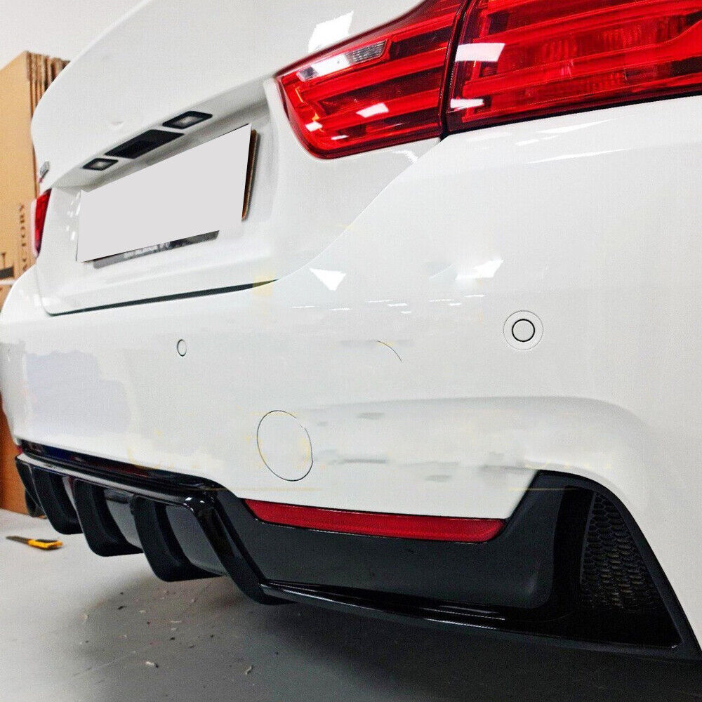 2014-2020 BMW 4 Series F32 F33 F36, Front Lip & Rear Diffuser & Side Skirts ABS Painted Gloss Black M Sports - ONECARWORLD