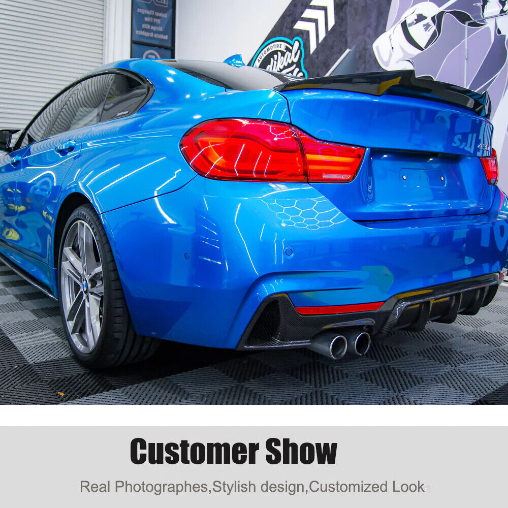 2014-2020 BMW 4 Series F32 F33 F36, Front Lip & Rear Diffuser & Side Skirts ABS Painted Gloss Black M Sports - ONECARWORLD
