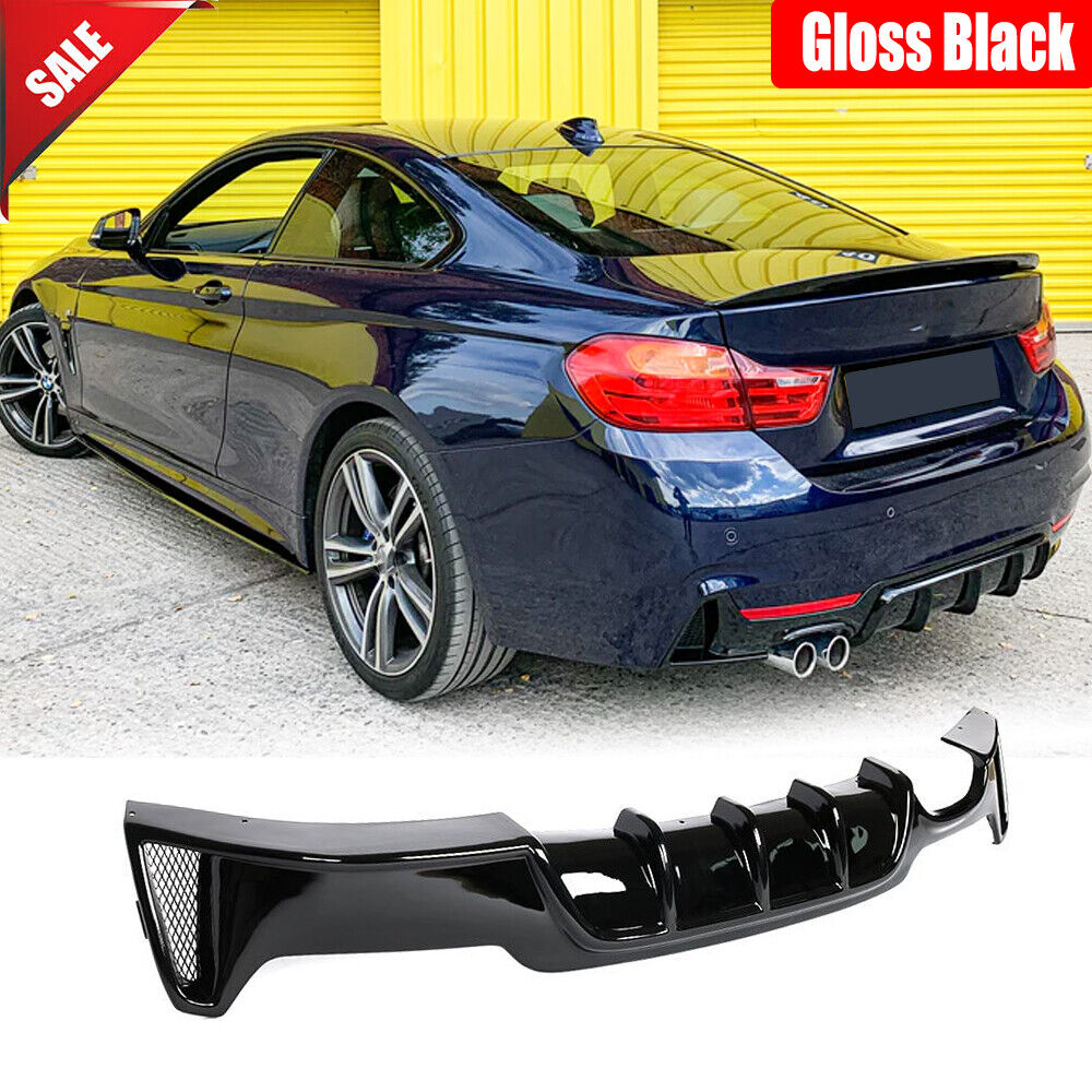 2014-2020 BMW 4 Series F32 F33 F36, Front Lip & Rear Diffuser & Side Skirts ABS Painted Gloss Black M Sports - ONECARWORLD