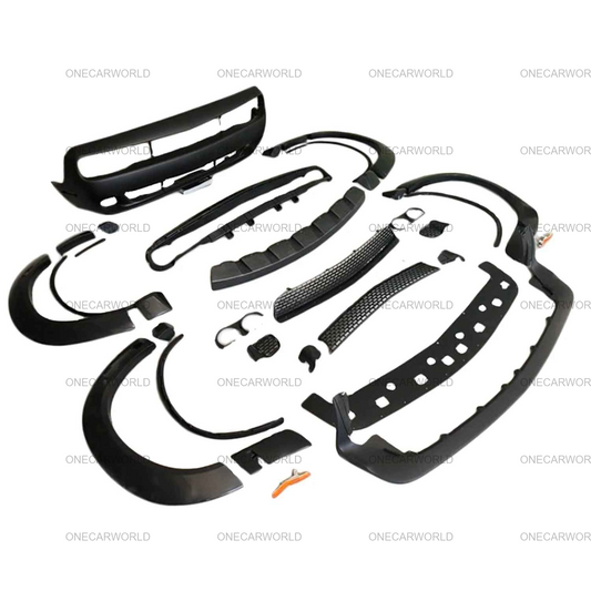 Dodge Challenger Demon Style Front Bumper with Lip, Fender Flares 2015-2023 | Polypropylene | Unpainted  Onecarworld