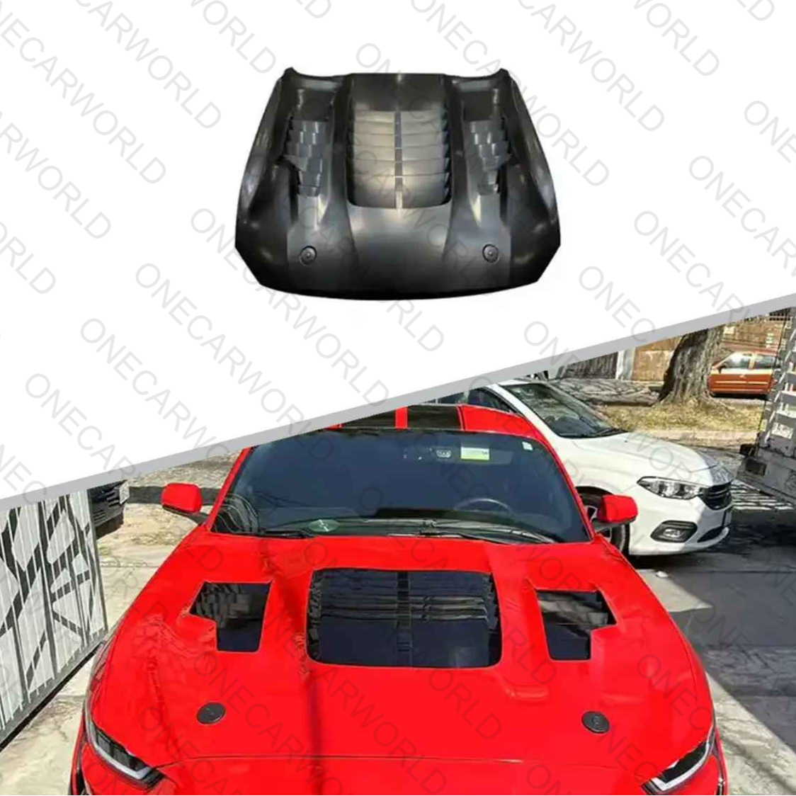 Ford Mustang GT500 KR Style Aluminum Hood 2015–2017 High Quality Onecarworld