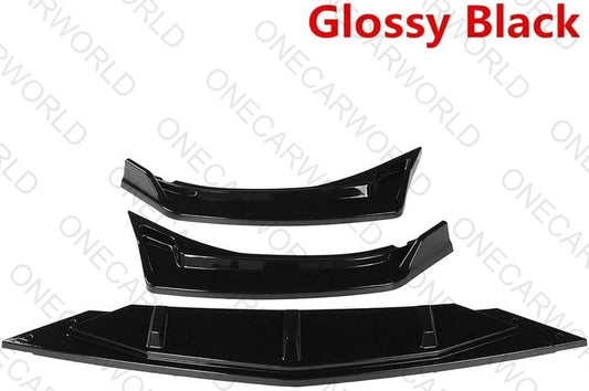 Volkswagen Jetta Front Bumper Lip 2019-2021 Gloss Black MK7 Onecarworld