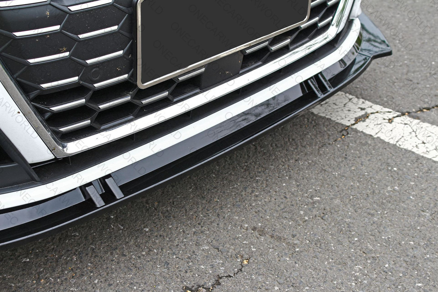 Audi A3 Front Bumper Lip 2021+ Gloss Black Onecarworld