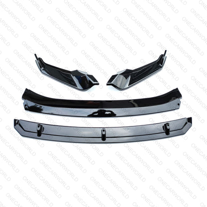 Volkswagen Tiguan R-Line Front Bumper Lip 2022+ Gloss Black Onecarworld