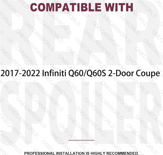 Infiniti Q60 Q60S Rear Trunk Spoiler PSM Style Glossy Black For 2 Door Coupe 2017–2022 Onecarworld