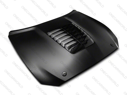 MP Concepts GT500 Style Aluminum Hood – Unpainted | Fits 2015–2017 Mustang GT, EcoBoost, V6 | Heat Extractor | Onecarworld
