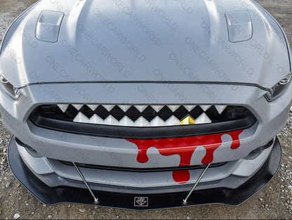 MP Concept Shark Bite Style Front Grille with Red LED Accent Lighting Compatible with 2015–2017 Mustang GT, EcoBoost, and V6