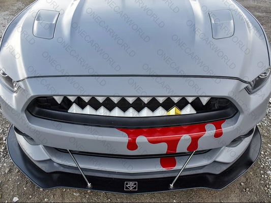 MP Concept Shark Bite Style Front Grille with Red LED Accent Lighting Compatible with 2015–2017 Mustang GT, EcoBoost, and V6