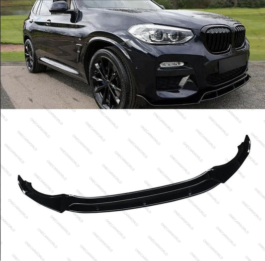 BMW X3 G01 X4 G02 M Sport 2018-2021 One Piece Front Bumper Lip Splitter Gloss Black Onecarworld