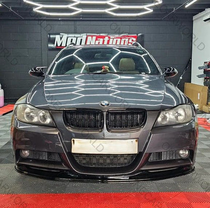 E90 LCI Gloss Black Front Lip for BMW 3 Series M Tech Bumper 2009-2012 Onecarworld