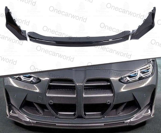 BMW G80/G82/G83 M3/M4 2021+ Sedan/Coupe/Convertible Black Front Bumper Lip Onecarworld