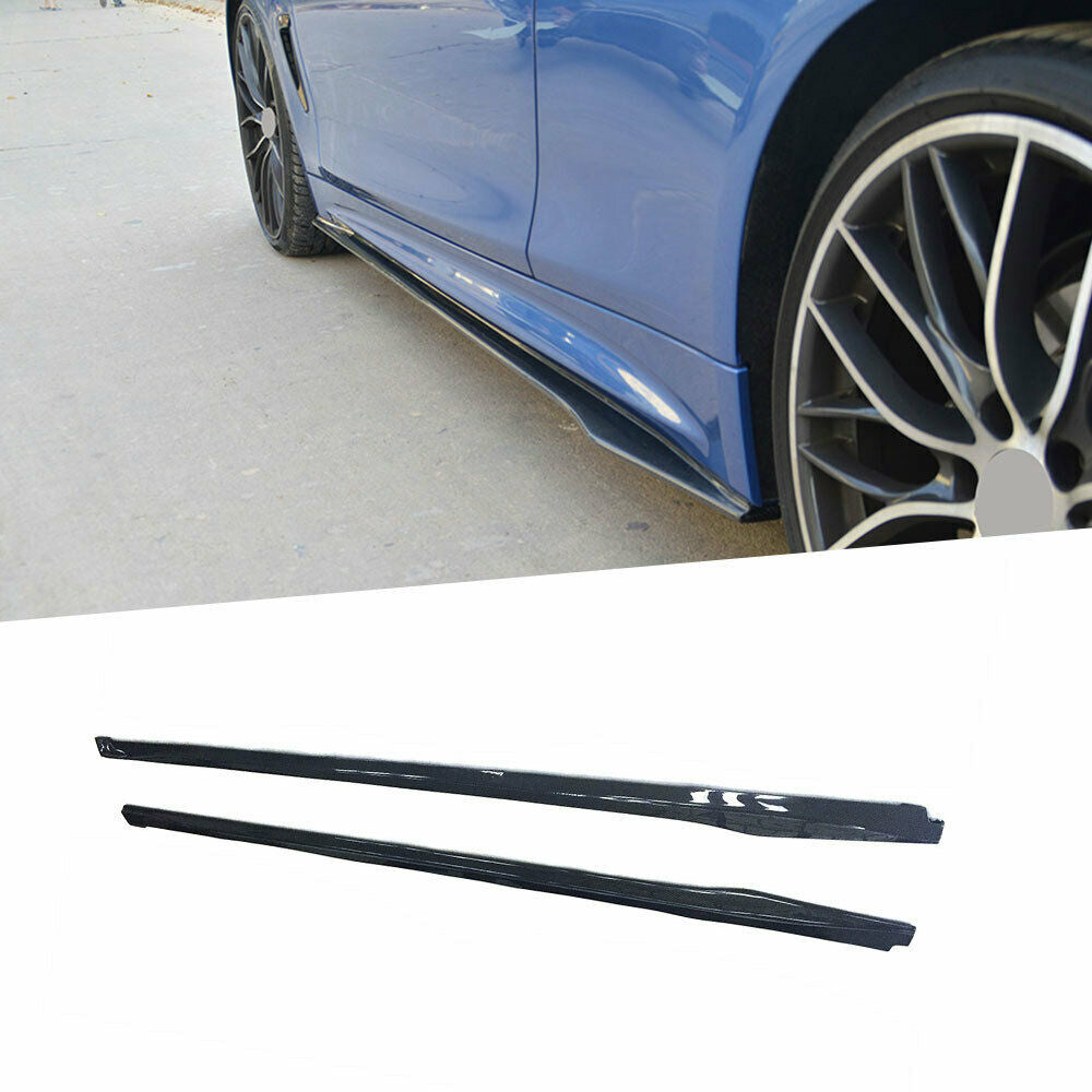 Side Skirts Extensions For BMW F30 F35 M Sport OMS Style 14-2020 Glossy Black - ONECARWORLD