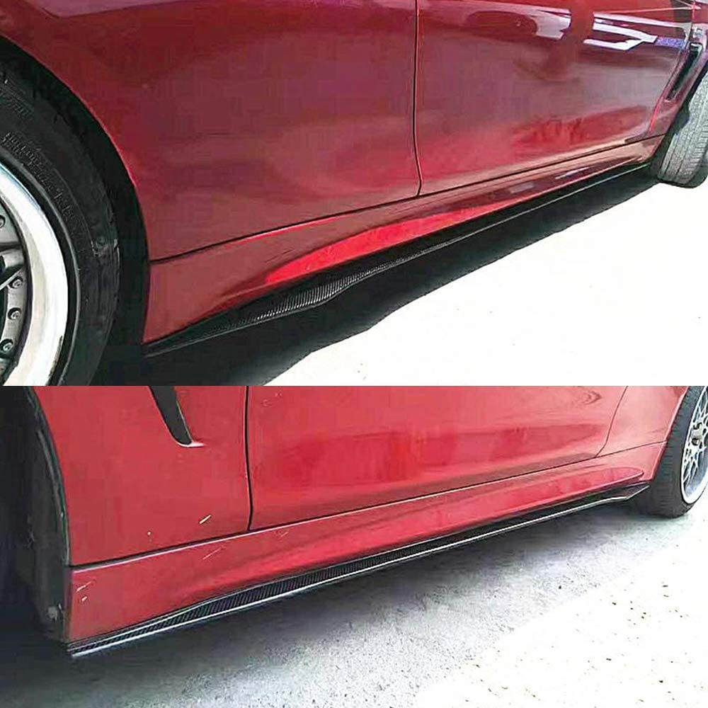 Side Skirts Extensions For BMW F30 F35 M Sport OMS Style 14-2020 Glossy Black - ONECARWORLD