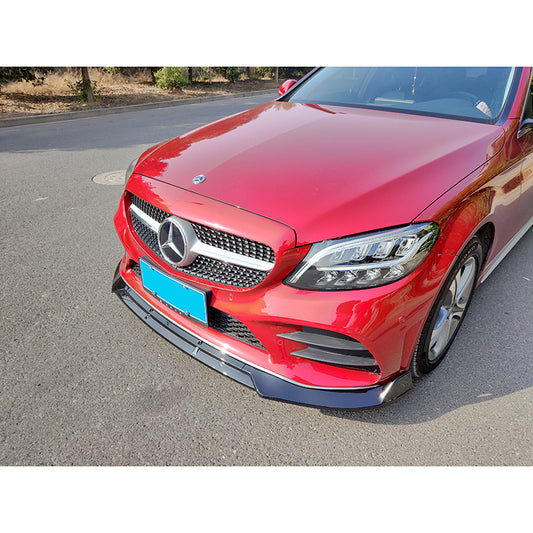 Front lip car exterior accessories front bumper lip spoiler body kits for C class W205 LCI 2019 2022 - ONECARWORLD