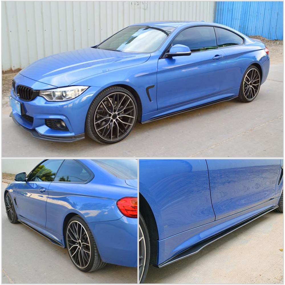 Side Skirts Extensions For BMW F30 F35 M Sport OMS Style 14-2020 Glossy Black - ONECARWORLD