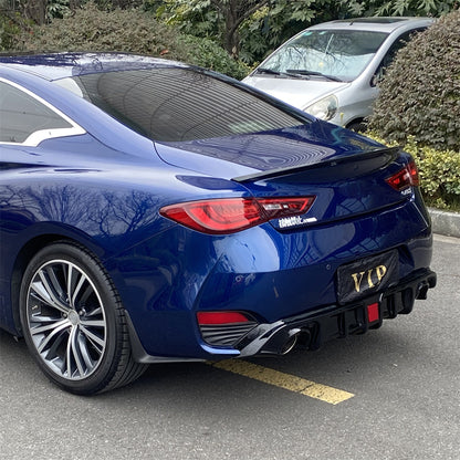 Rear Bumper Diffuser For INFINITI Q60 2017-2019 Glossy Black - ONECARWORLD