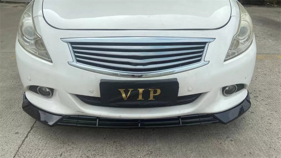 Front bumper lip for Infiniti G37 2010-2013 3-piece body kit Gloss Black - ONECARWORLD
