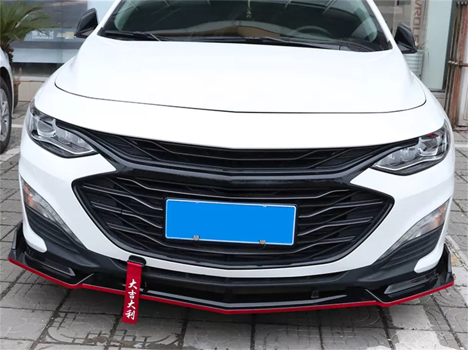 Malibu Chevrolet  Car Front Bumper Lip 3 pcs Black Splitter Diffuser Lip Body Kit Spoiler Bumpers 2016-2022 - ONECARWORLD
