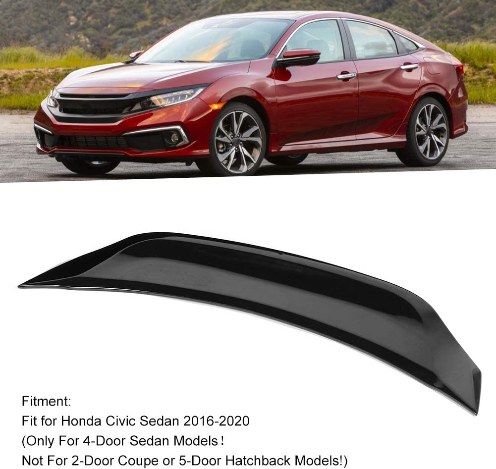 Honda civic rear spoiler sedan Car Glossy Black Fit for Honda Civic 4‑Door Sedan 2016 2017 2018 2019 2020 - ONECARWORLD