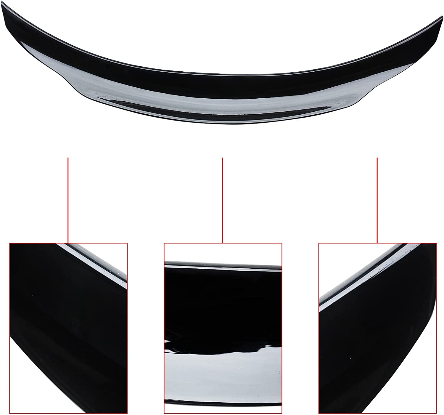 Benz W205 4Dr Sedan C-Class AMG C43 C300 C400 C450 C63 C350, PSM Style Gloss Black Rear Trunk Wing spoiler 2014-2021 - ONECARWORLD