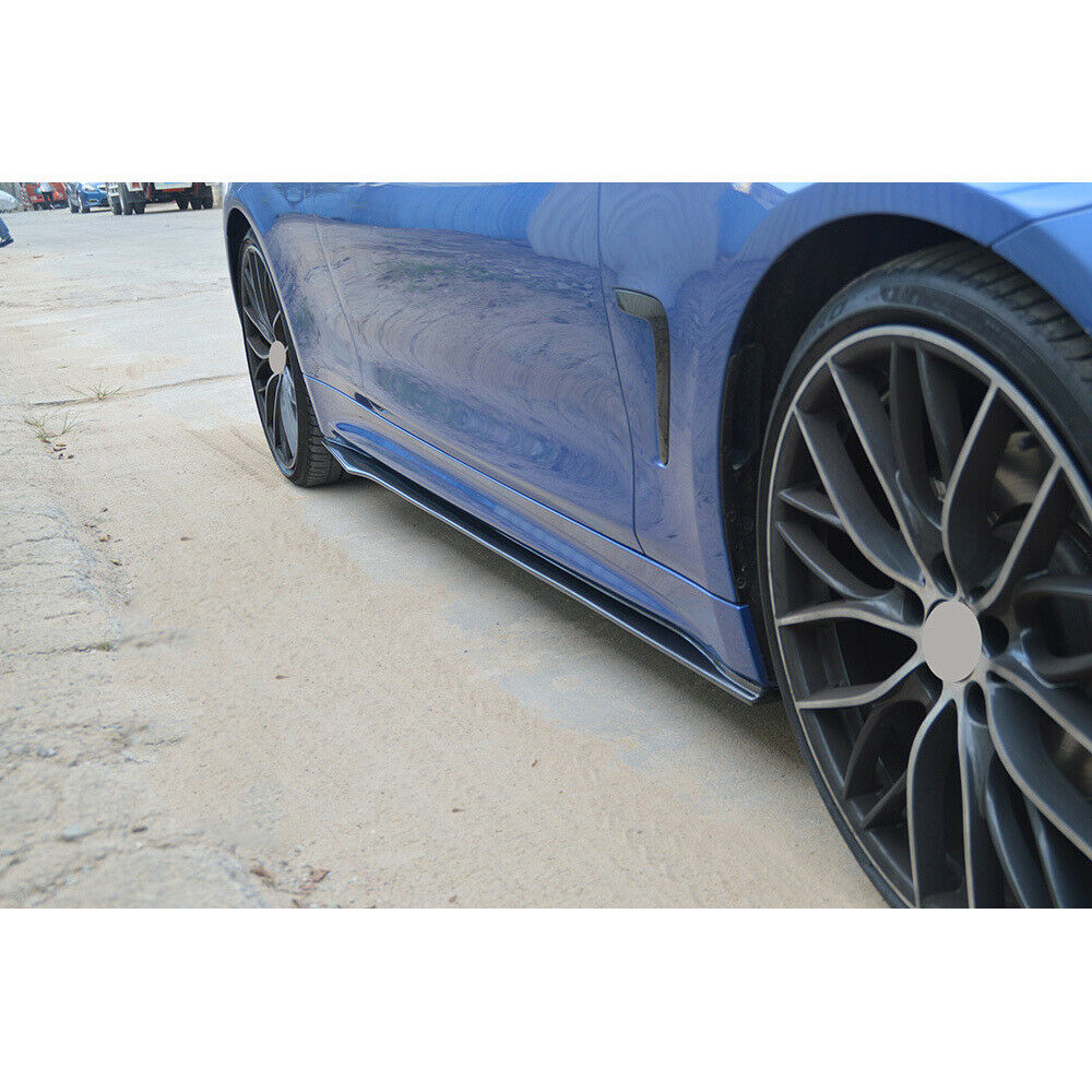 Side Skirts Extensions For BMW F30 F35 M Sport OMS Style 14-2020 Glossy Black - ONECARWORLD