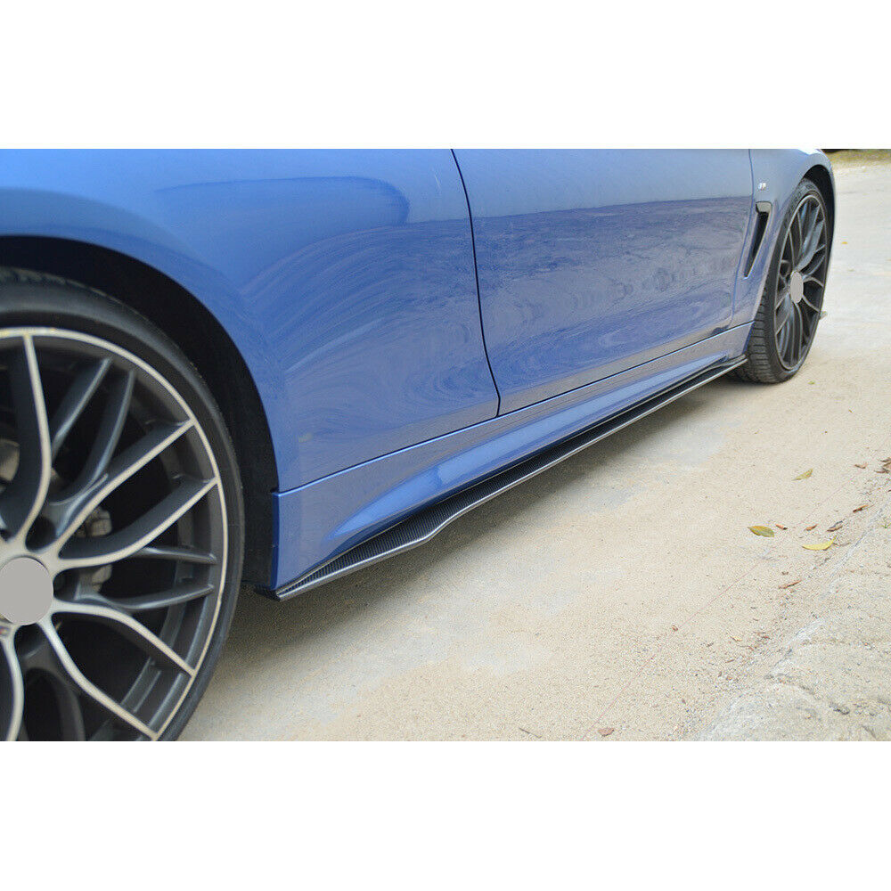Side Skirts Extensions For BMW F30 F35 M Sport OMS Style 14-2020 Glossy Black - ONECARWORLD
