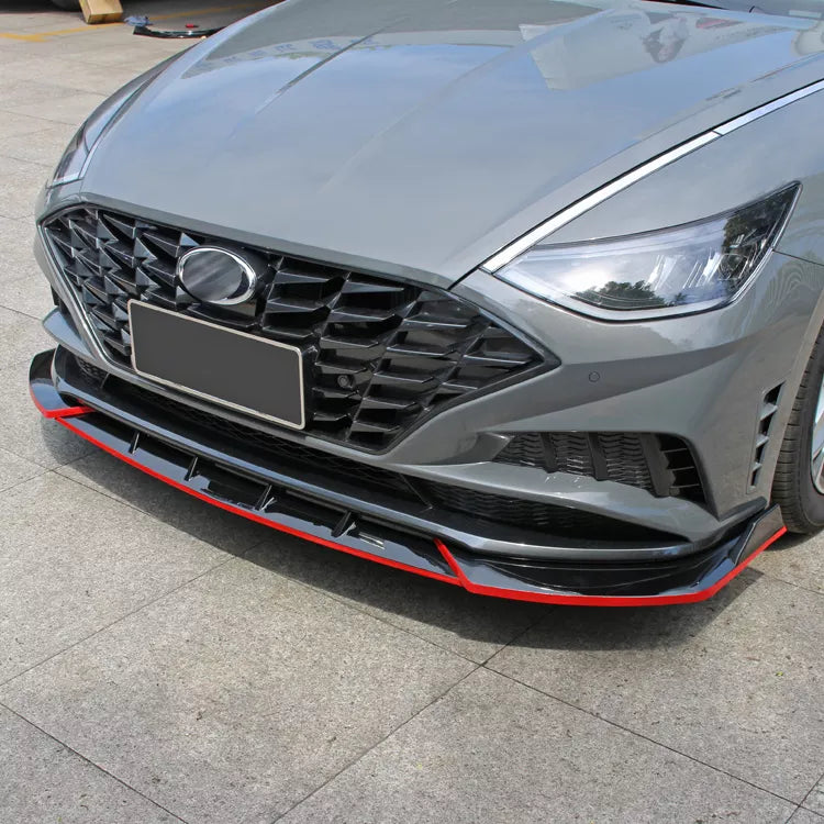 Glossy Black Front Bumper Lip Spoiler Kit (3PCS) For 2021+ Hyundai Elantra - MWMT Direct Fit