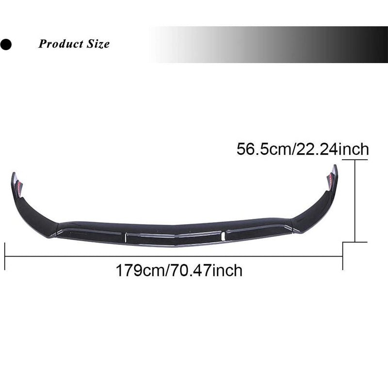 Font Bumper Lip Spoiler For W206 Sport C180 C200 C300 2019 2020 - ONECARWORLD