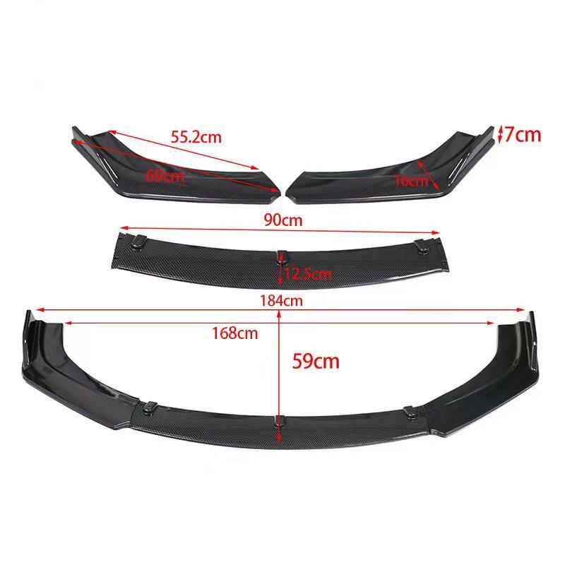 Universal A type Bumper Car Lip Protector Body kits Splitter Gloss Black fits on most cars. - ONECARWORLD