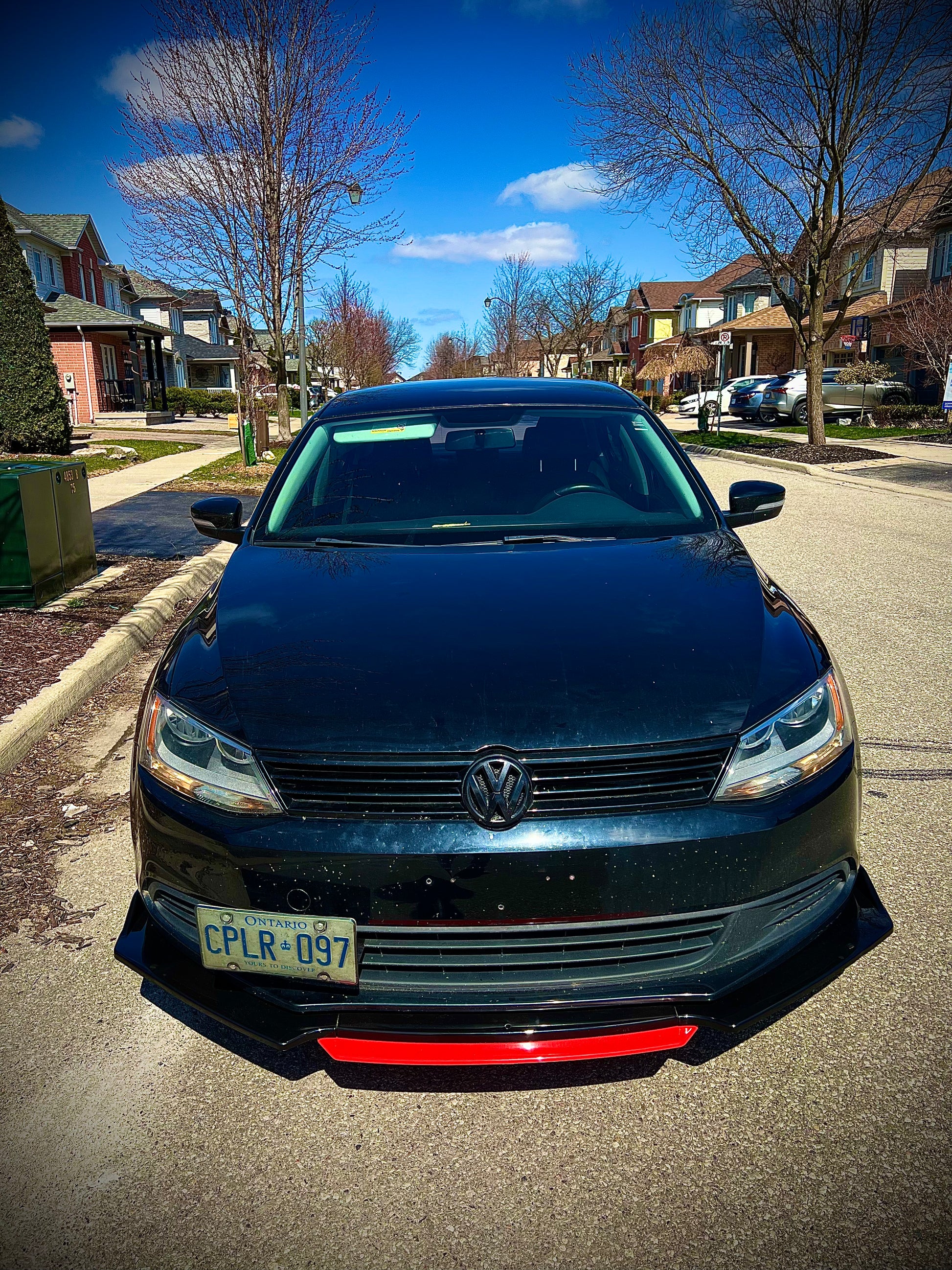 CARBON FIBER FRONT LIP WITH COLOR FOR ALL SEDAN CARS - ONECARWORLD