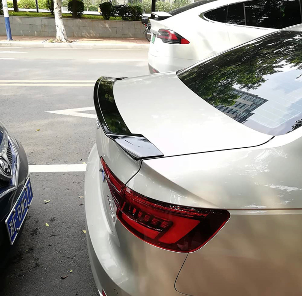 AUDI A4 Highkick Style Trunk Spoiler 2009-2016 Glossy black. - ONECARWORLD