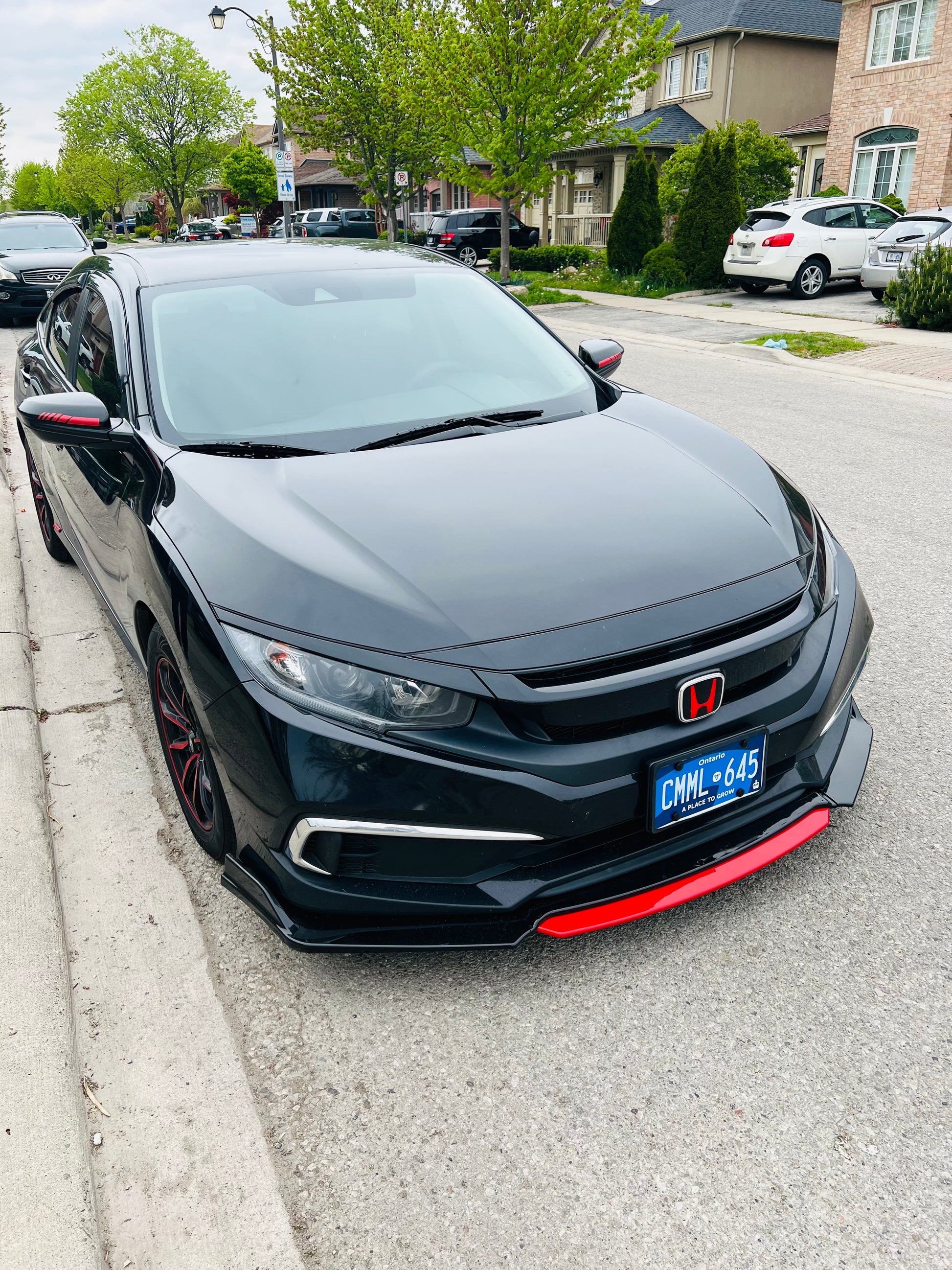 CARBON FIBER FRONT LIP WITH COLOR FOR ALL SEDAN CARS - ONECARWORLD